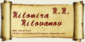 Milomira Milovanov vizit kartica